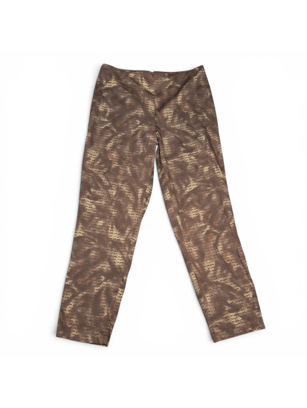 Vintage Deadstock B&J Bronze Cotton Spandex Jungle Print Pants Size 14